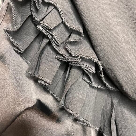 Asgard Black Sheer Ruffle Sexy Top Sz Small - Picture 12 of 16